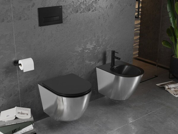 Mexen Lena bidet wiszący, czarny mat/srebrny - 35224874