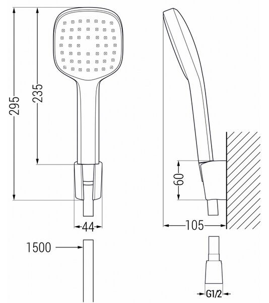 Mexen R-33 zestaw prysznicowy punktowy, chrom/biały - 785335052-02