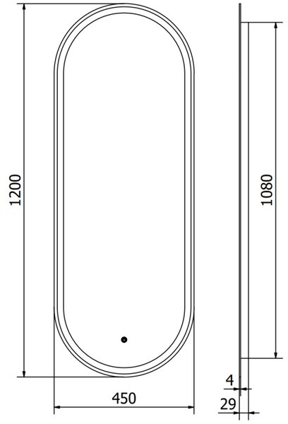 Mexen Bono lustro łazienkowe podświetlane 45 x 120 cm, LED 6000K, antypara - 9816-045-120-611-00
