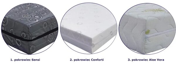 Materac kieszeniowy z 3 warstwami kokosa h5 80x200 M0-T44