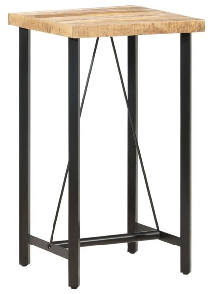 Stolik barowy, 60x60x107 cm, surowe drewno mango