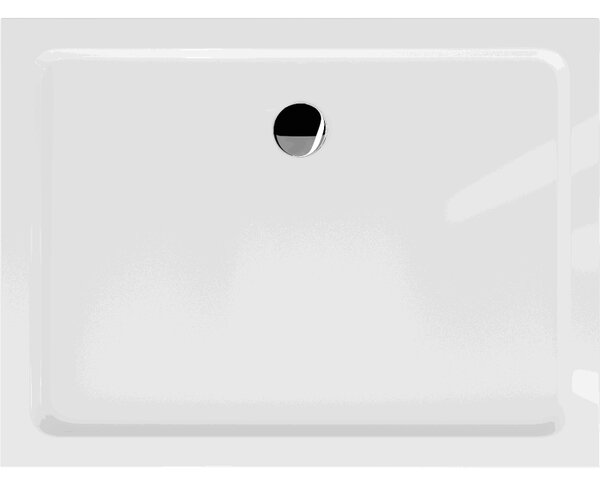 Mexen Flat brodzik prostokątny slim 90 x 80 cm, biały, syfon chrom - 40108090
