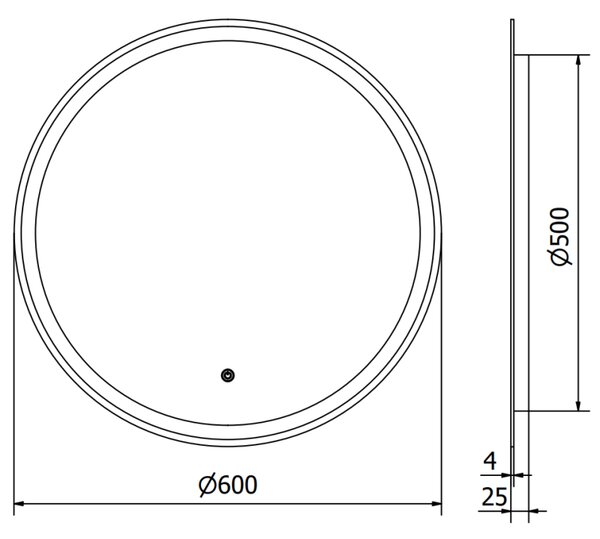 Mexen Gobi lustro łazienkowe podświetlane, okragłe 60 cm, LED 6000K, antypara - 9801-060-060-611-00
