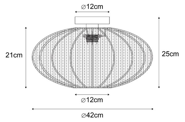 Lampa sufitowa w stylu japandi, brązowa, z abażurem z tkaniny - Bida