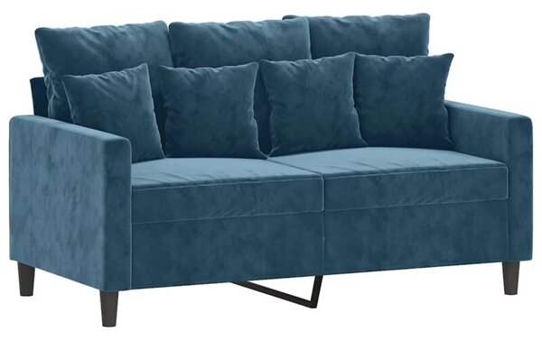 Sofa 2-osobowa, niebieski, 120 cm, tapicerowana aksamitem