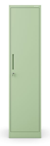 Wysoka szafka biurowa ALEX, 450 x 1850 x 400 mm, Fresh Style: pastelowy zielony