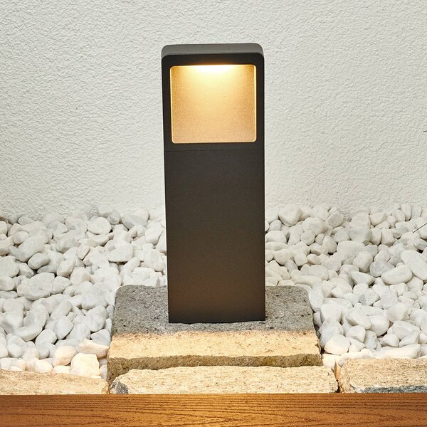 Lampa ogrodowa stojąca LEYA Lucande, czarny, aluminium, nowoczesny
