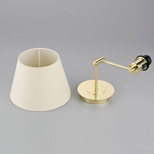 Kinkiet POLA Lindby, kremowy / amber, salon / jadalnia, tkanina / materiał / jedwab, nowoczesny