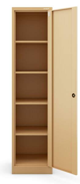 Szafa biurowa metalowa na akta, wąska, beżowa, 450x1850x400 mm: ALEX Fresh Style