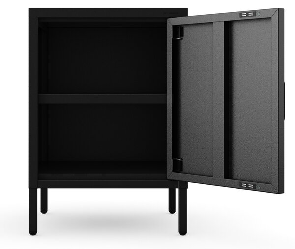 Szafka nocna metalowa na nóżkach czarna, 424x595x400 mm: MIA Modern