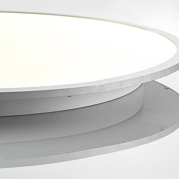 Lampa sufitowa LED Narima Lindby, aluminiowy / szary / cynkowy, kuchnia, tworzywo sztuczne, nowoczesny