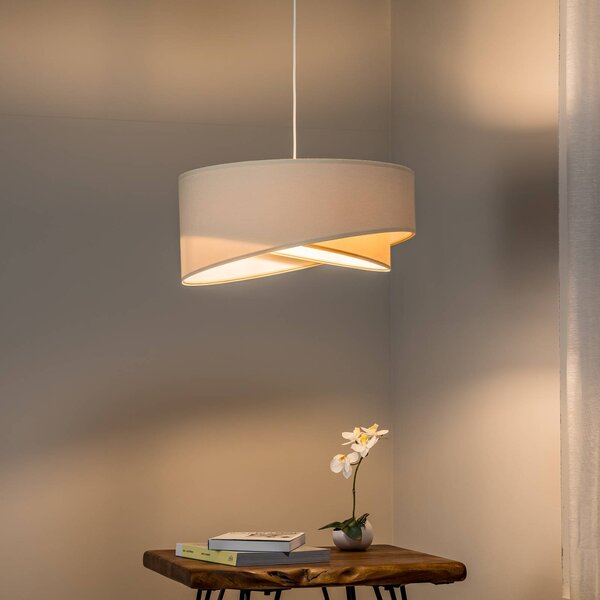 Lampa wisząca Vivien Maco Design, możliwość ściemniania, kremowy / amber, salon / jadalnia, tkanina / materiał / jedwab, nowoczesny