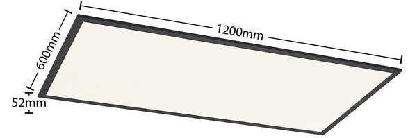 Panel LED Nelios Lindby, czarny, kuchnia, aluminium, nowoczesny