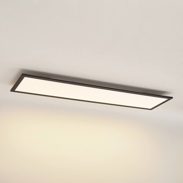 Panel LED Nelios Lindby, możliwość ściemniania, czarny, kuchnia, aluminium, nowoczesny