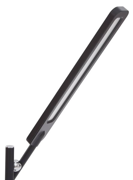 Lampa biurkowa LED Valtorin Lindby, możliwość ściemniania, czarny, biuro, tworzywo sztuczne, nowoczesny