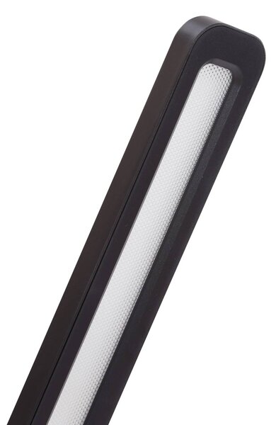 Lampa biurkowa LED Valtorin Lindby, możliwość ściemniania, czarny, biuro, tworzywo sztuczne, nowoczesny