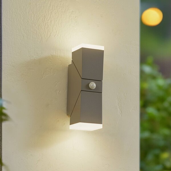 Lampa zewnętrzna z czujnikiem ruchu Sally Lindby, aluminiowy / szary / cynkowy, aluminium, nowoczesny