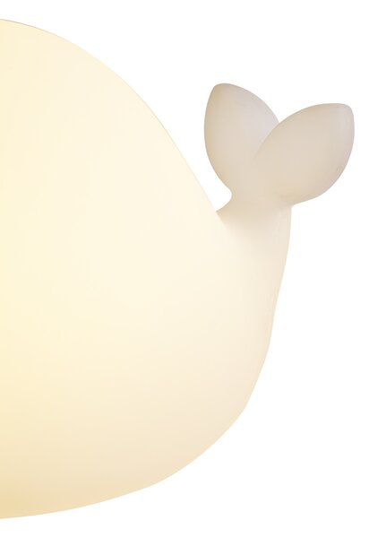 Lampa stołowa biała 30 cm z LED, ściemnialna, IP54, ładowalna - Baby Whale