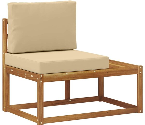 Sofa końcowa na zewnątrz z poduszką naturalny 91 x 63 x 73 cm
