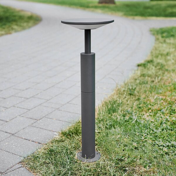 Słupek oświetleniowy LED Fenia Lucande, czarny, aluminium, nowoczesny