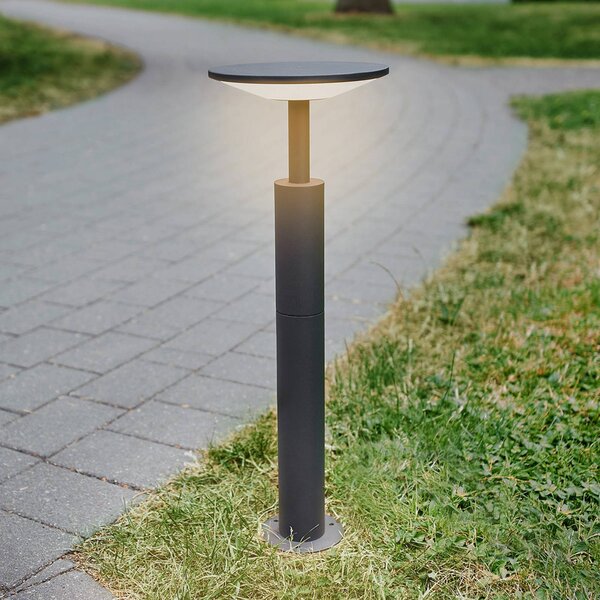 Słupek oświetleniowy LED Fenia Lucande, czarny, aluminium, nowoczesny