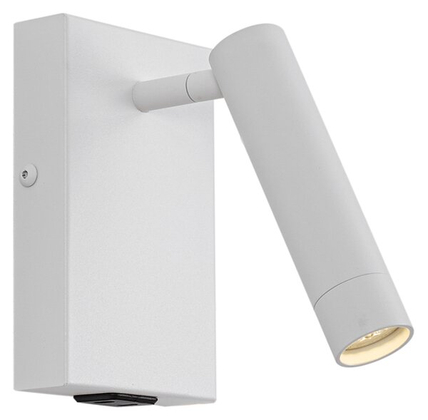 Nowoczesny kinkiet regulowany biały z USB-C - Croft