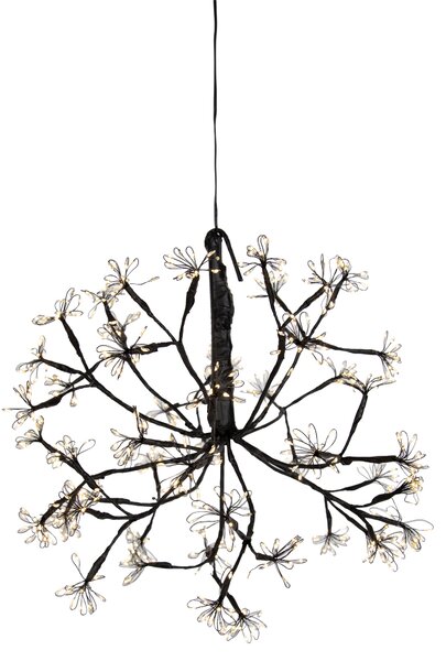 Świąteczna lampa wisząca kula czarna 40 cm z LED i timerem IP44 - Nobu