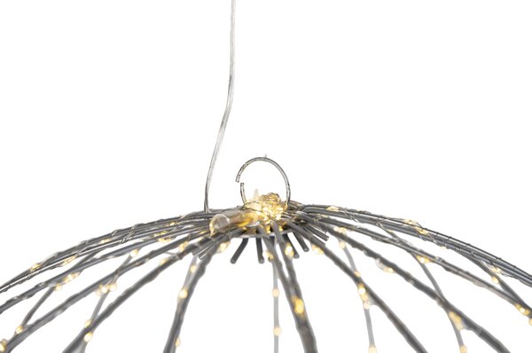 Świąteczna lampa wisząca kula biała 60 cm z LED i timerem IP44 - Nobi