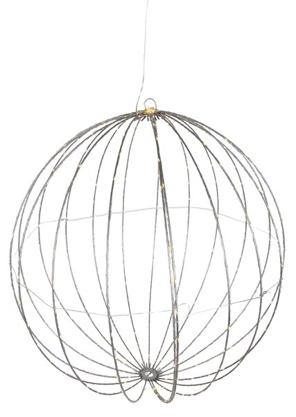 Świąteczna lampa wisząca kula biała 60 cm z LED i timerem IP44 - Nobi