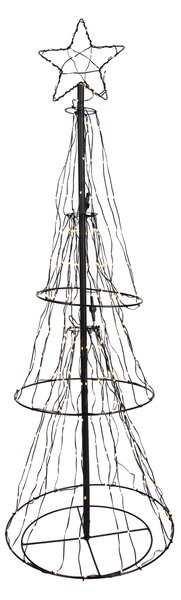 Świąteczna lampa podłogowa czarna drzewko 150 cm z LED z timerem IP44 - Ugoku