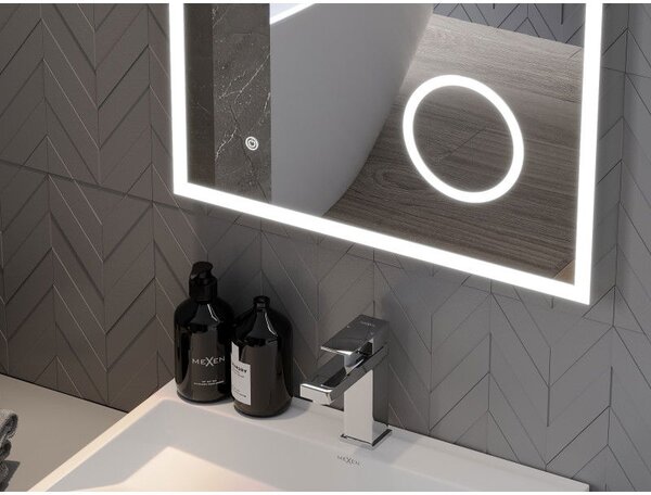 Mexen Kala lustro łazienkowe podświetlane z lusterkiem kosmetycznym 60 x 80 cm, LED 6000K, antypara - 9820-060-080-611-00