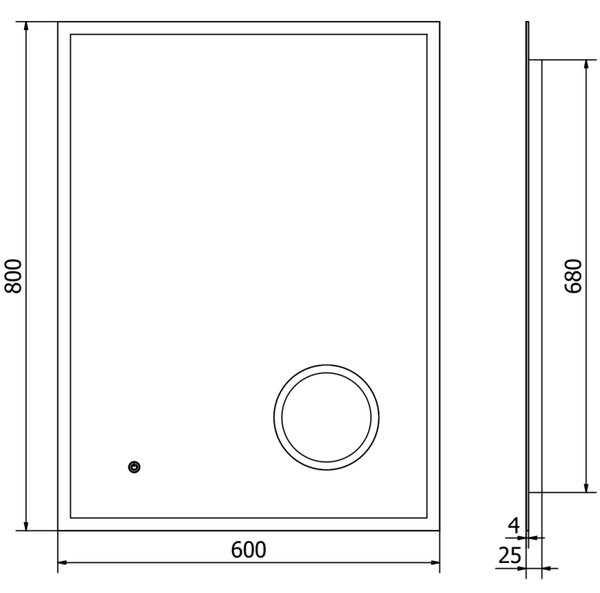 Mexen Kala lustro łazienkowe podświetlane z lusterkiem kosmetycznym 60 x 80 cm, LED 6000K, antypara - 9820-060-080-611-00