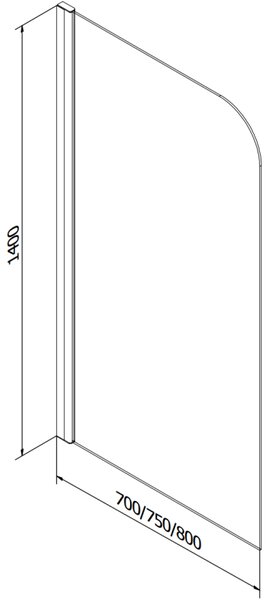 Mexen Felix parawan nawannowy 1-skrzydłowy 70 x 140 cm, transparent, złoty - 890-070-001-50-00