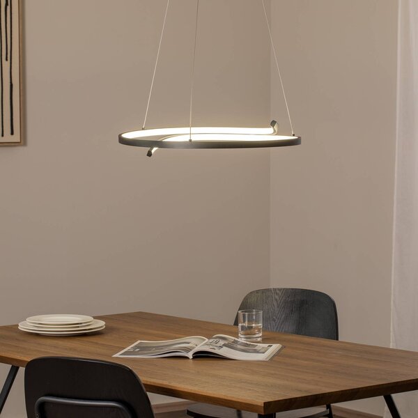 Lampa wisząca Lorenzo Milagro Lighting, czarny, salon / jadalnia, metal, nowoczesny
