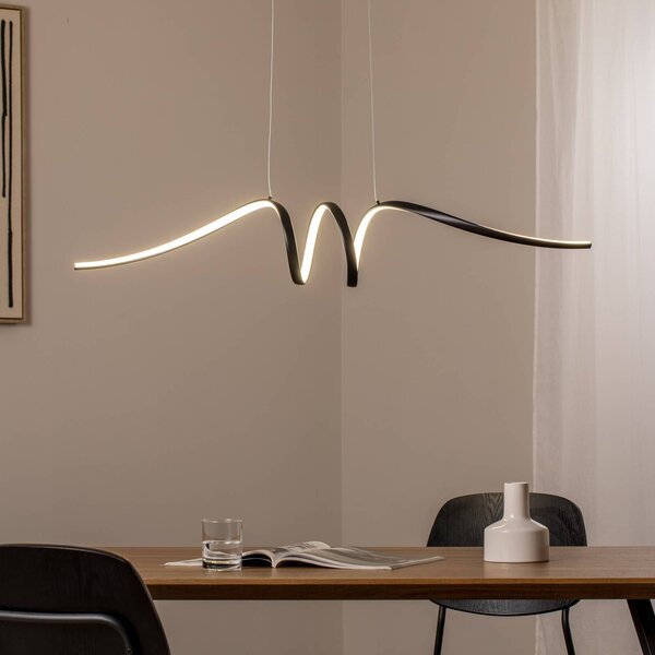 Lampa wisząca Loop Milagro Lighting, czarny, salon / jadalnia, metal, nowoczesny