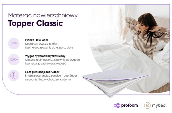 Materac nawierzchniowy topper Classic
