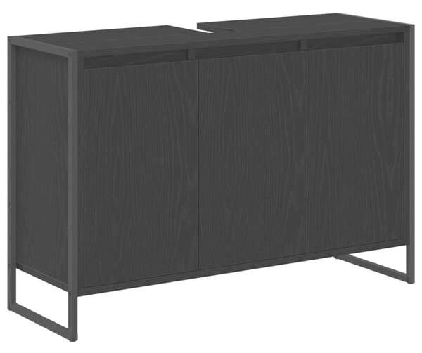 Industrialna szafka łazienkowa z materiału drewnopochodnego w kolorze czarnego dębu