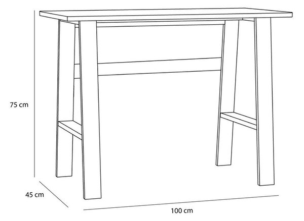 Biurko w dekorze dębu 45x100 cm Poke – Hübsch