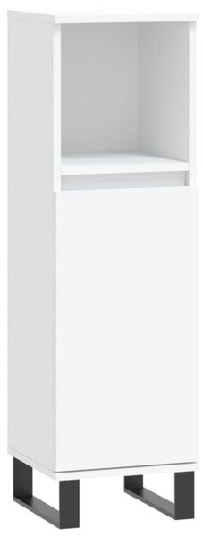 Szafka łazienkowa, biała, 30x30x100 cm, materiał drewnopochodny