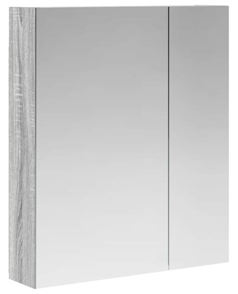 Szafka z lustrem do łazienki szary sonoma 60 x 14,5 x 70 cm