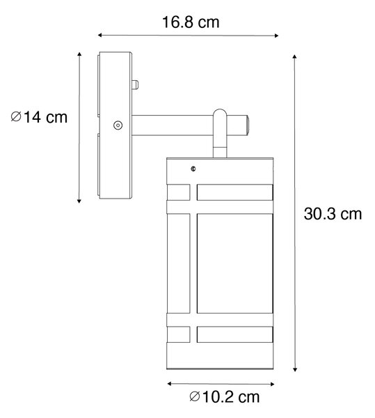 Zewnetrzna Kinkiet / Lampa scienna zewnętrzny czarny IP44 z czujnikiem światło-ciemność - Ruben Oswietlenie zewnetrzne