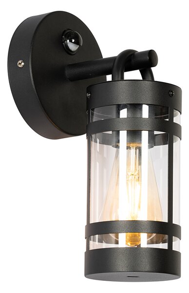 Lampa ścienna zewnętrzna czarna IP44 z czujnikiem ruchu - Ruben