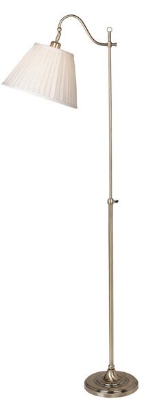 Biała/w kolorze złota lampa stojąca z elastyczną konstrukcją z tekstylnym kloszem (wysokość 167 cm) Charleston – Markslöjd