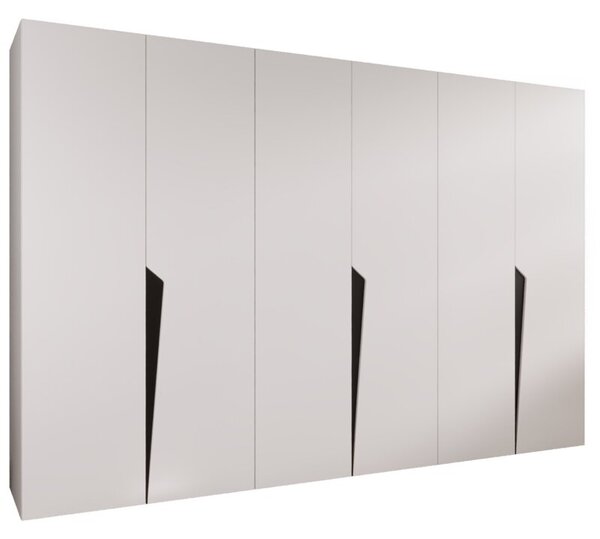 Szafa uchylna otwierana Piano 1 300 (3x100) wys. 202 cm biaÅy + u. czarny