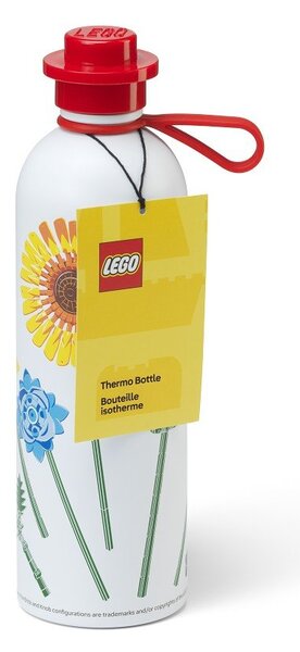 Czerwony/biały metalowy termos dla dzieci 560 ml Botanicals – LEGO®