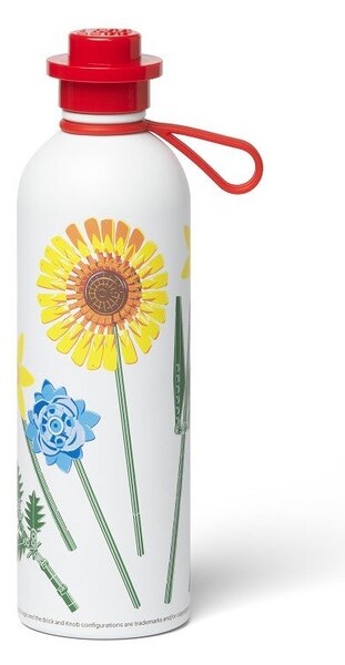 Czerwony/biały metalowy termos dla dzieci 560 ml Botanicals – LEGO®