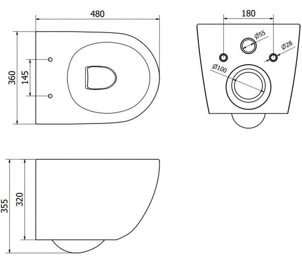 Mexen Lena miska wc Rimless z deską wolnoopadającą slim, duroplast, biała/czarna wzór - 30224095