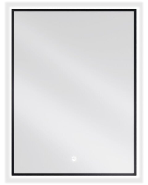 Mexen Erma lustro łazienkowe podświetlane 60 x 80 cm, LED 6000K, antypara, rama czarna - 9814-060-080-611-70