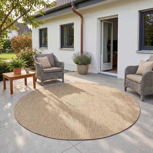 Beżowy okrągły dywan odpowiedni na zewnątrz ø 80 cm Mira 1450 – Ayyildiz Carpets