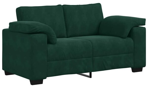 Sofa dwuosobowa, ciemnozielona, 120 cm, aksamit